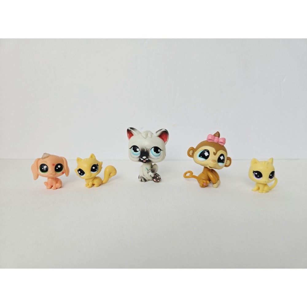 Hasbro Littlest Pet Shop lot 811 Monkey 180 cat 3 mini